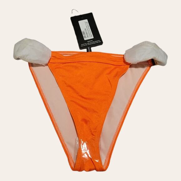 PrettyLittleThing Swim High Leg Bikini Bottom Coral - Picture 2 of 6